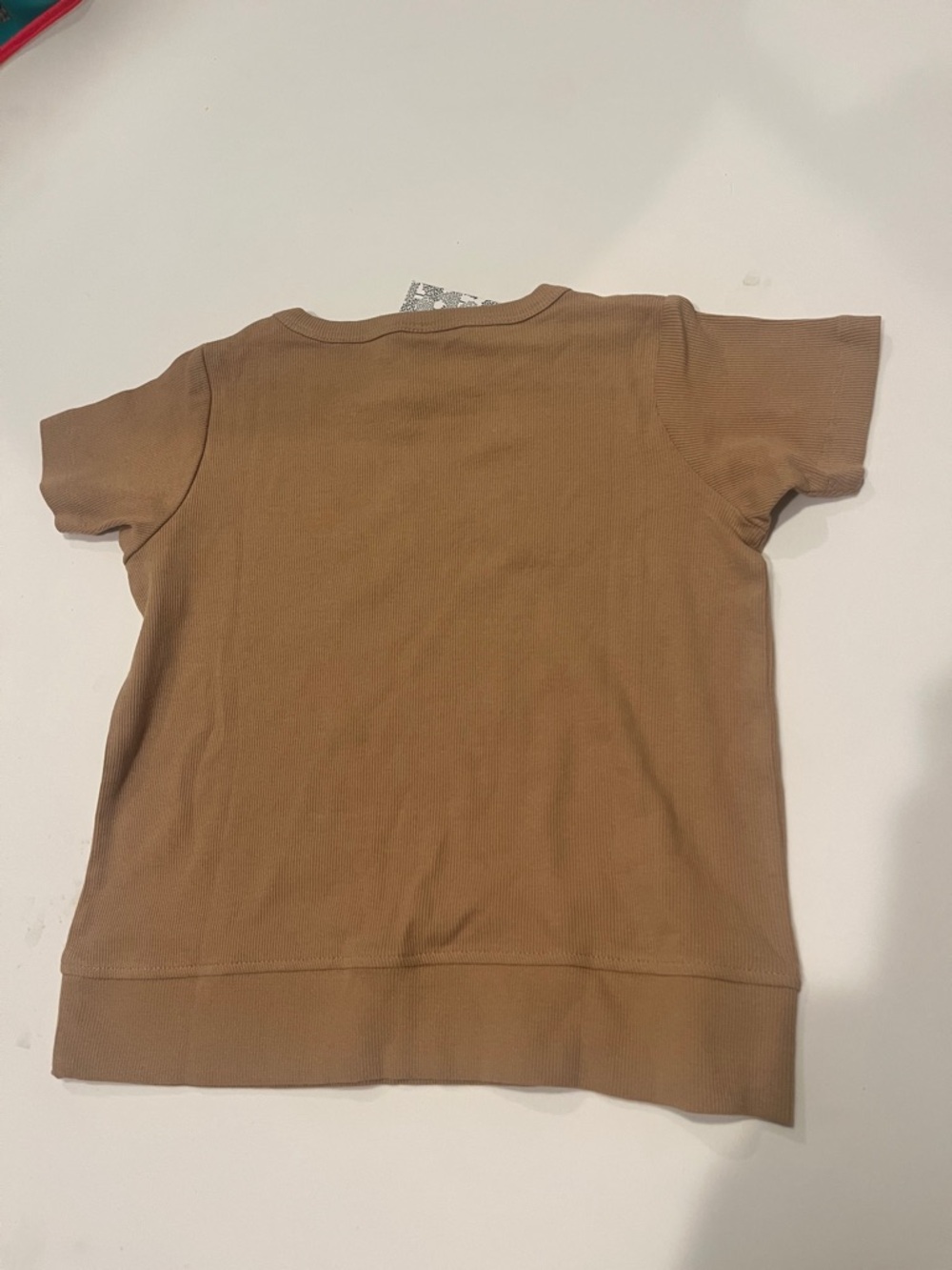 kate quinn Kids Tan Short-Sleeve Rib Tee - Picture 2 of 2